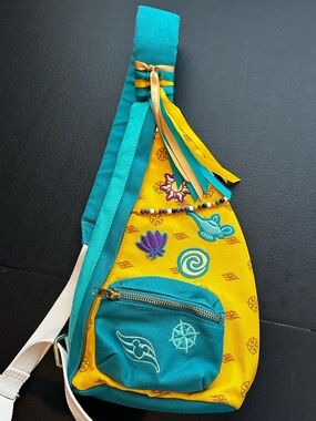 Disney Cruise Line Treasure Royal Adventure Tea Party Embroidered Sling Bag Pack